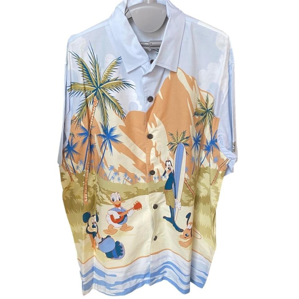 Vintage Disneyland Mickey Mouse surfing Hawaiian shirt men's large‎